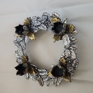 Vintage METZKE Candle Holder with Gold Accents